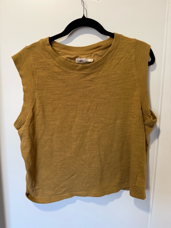 Faherty Tops - Faherty Mustard Ribbed Sleeveless Tank